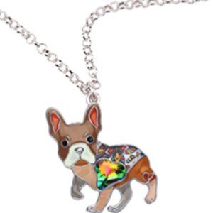 Adorable Enamel & Crystal French Bulldog N…